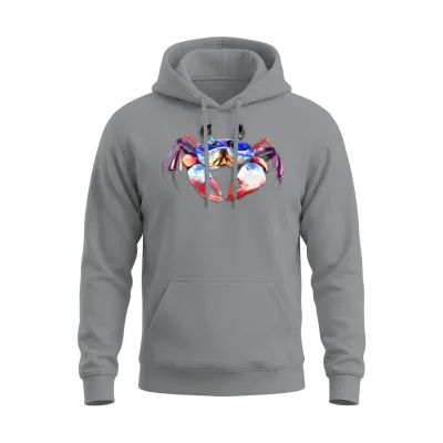 Crab Water Painting Unisex Hoodie - Sport Grey