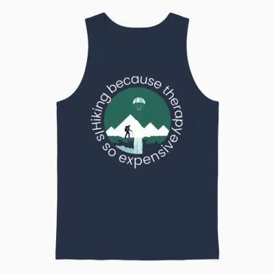 Hike or Die but Mostly Hiking Unisex Tank Top - Navy