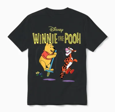 Disney Winnie the Pooh and Tigger Bouncing Friends Unisex T-Shirt - Black