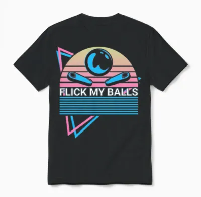 Pinball Machine Retro Unisex T-Shirt - Black