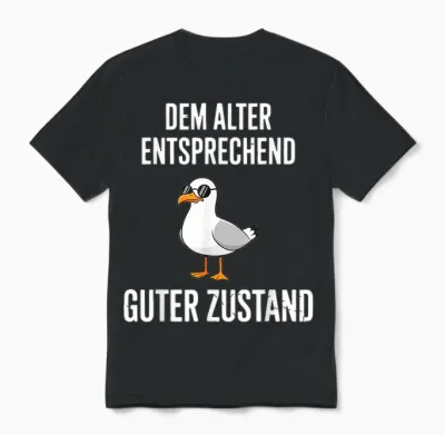 Dem Alter Entsprechend Guter Zustand Möwe Unisex T-Shirt - Black