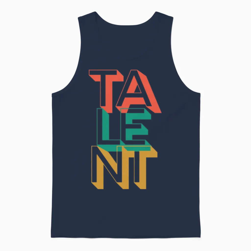 Retro Talent Unisex Tank Top in Navy