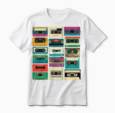 Music Cassette Retro Unisex T-Shirt - White