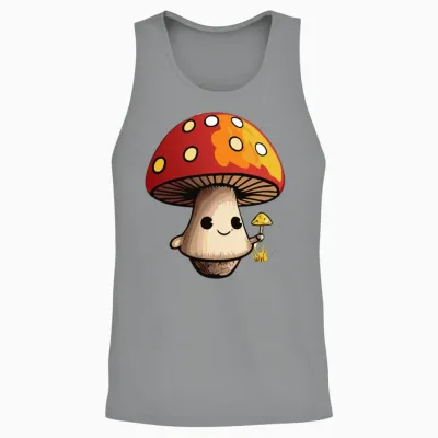 Funny Mushroom Unisex Tank Top - Sport Grey