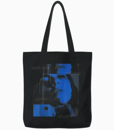 Official Billie Eilish Hit Me Hard and Soft Blue Photo Tote Bags - Black