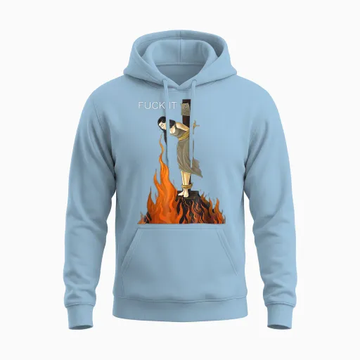 It - Witch on Fire Unisex Hoodie - Light Blue