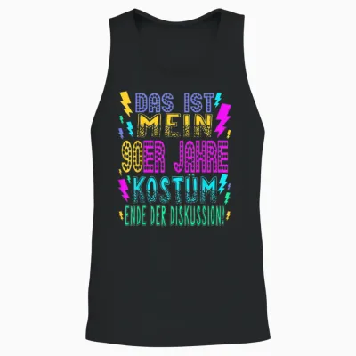 90s Outfit Costume Party 90s Theme Party Men's Women's T-Shirt, Black Unisex Tank Top - Black