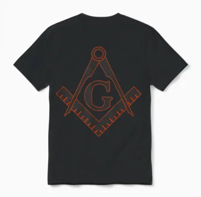 Freemason Square Compasses Combi Grey Orange Unisex T-Shirt - Black