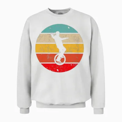 Unicycle Retro Unisex Sweatshirt - White