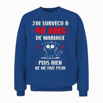 Couple 40 Ans Blague Humour Anniversaire De Mariage 40 Ans Unisex Sweatshirt - Royal