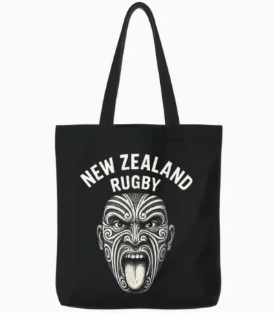 New Zealand Rugby Maori Haka Tote Bags - Black
