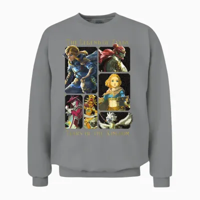 The Legend of Zelda: Tears of the Kingdom Character Box Up Unisex Sweatshirt - Sport Grey