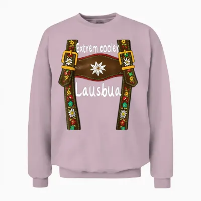 Lausbua Lausmadl Kinder Trachten Lederhose Ersatz Lederhosn Unisex Sweatshirt - Light Pink