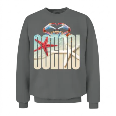 Crab Heart Ocean Unisex Sweatshirt - Graphite Heather