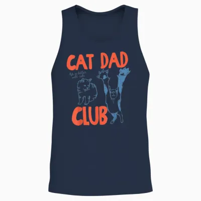 Cat Dad Club Life Is Better with Cats Father's Day Cat Dad Unisex Tank Top - Navy