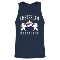 Amsterdam Amsterdam Amsterdam Unisex Tank Top - Navy – 2