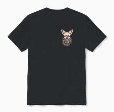 Pocket Fennec Foxes Lover Fenec Fox Animal Art Wild Animals Unisex T-Shirt - Black