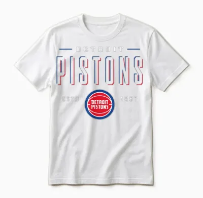 Nba Official Detroit Pistons Negative Space Unisex T-Shirt - White