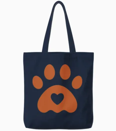 Dog Play Tote Bags - Navy