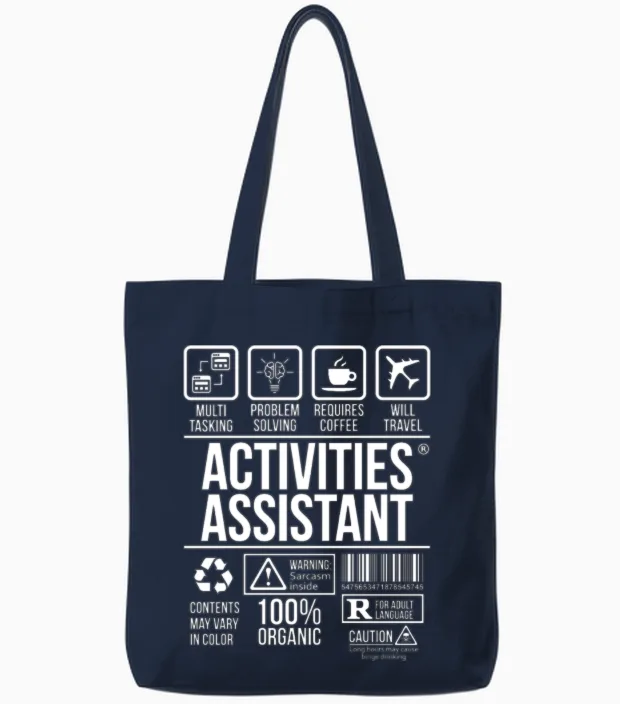 Activities Assistant T-Shirt | # Tsm Tote Bags in Navy