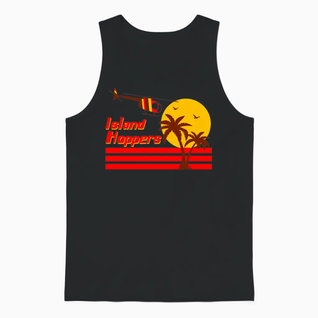 Island Hoppers 80's Tv Unisex Tank Top in Black