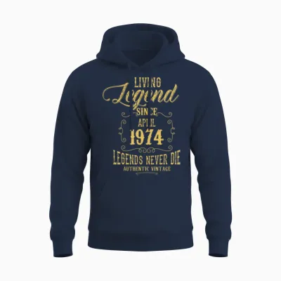 Living Legend Since April 1974 Unisex Hoodie - Navy