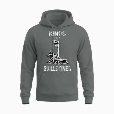 Funny Kings Get Guillotines Kings Day Kings Vintage Unisex Hoodie - Graphite Heather