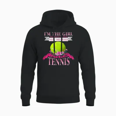 Citation Humour Tennis Fille Sport Amusant Chic Unisex Hoodie - Black
