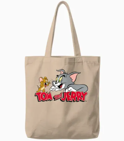 Tom and Jerry Catch Me Tote Bags - Natural