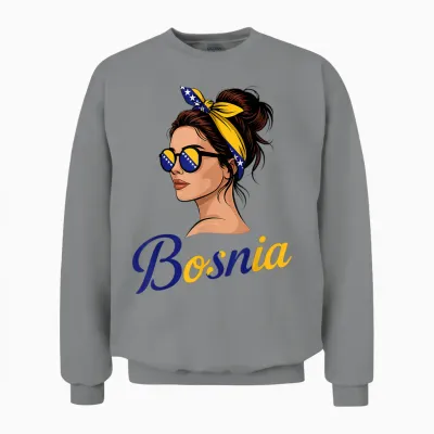 Bosnien Und Herzegowina Flagge Bosnische Wurzeln Unisex Sweatshirt - Sport Grey