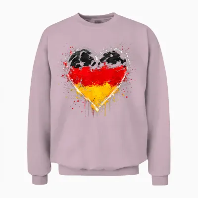 Deutschland Flagge Herz Unisex Sweatshirt - Light Pink