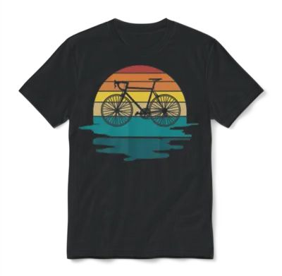 Biking Retro as a Cool Retro Design. Unisex T-Shirt - Black