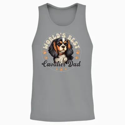 Cavalier King Charles Spaniel Dog World's Best Cavalier Dad Unisex Tank Top - Sport Grey