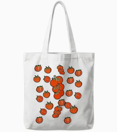 Funny Tomato Outfit Tote Bags - White