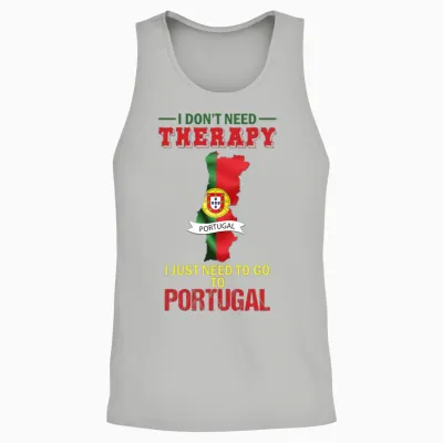 I Don't Need Therapy I Just Need Go Portugal Manche Longue Unisex Tank Top - Ash