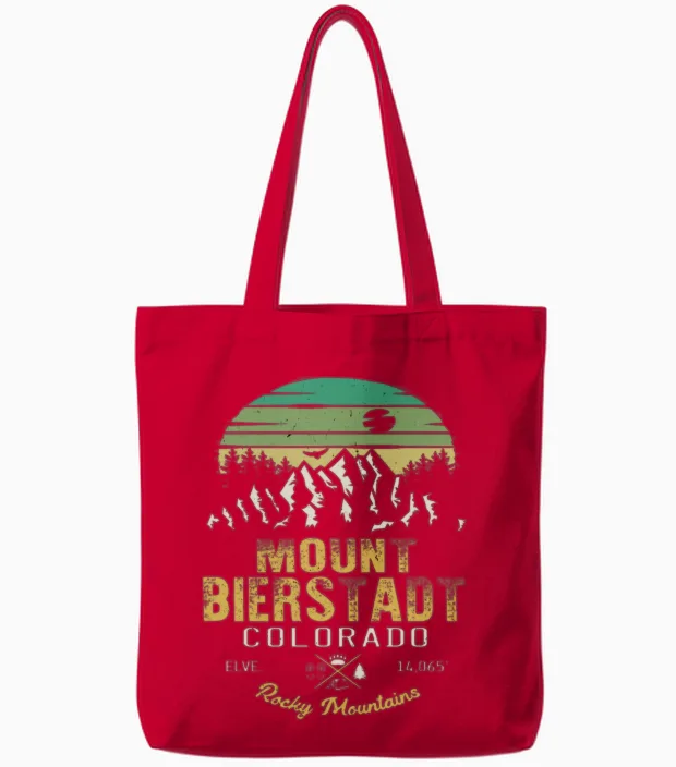 Mount Bierstadt Colorado Tote Bags in Red
