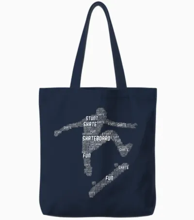Skateboard Stunt Retro Skater Boys Children Men Tote Bags - Navy