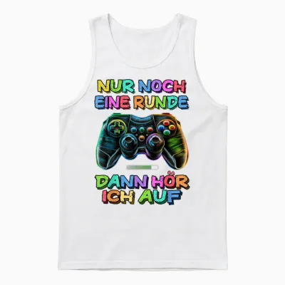 T-Shirt with German Text "nur Noch Eine Runde Dann Hören" [german Language] Unisex Tank Top - White
