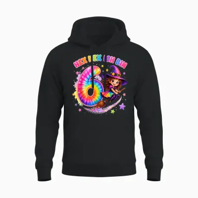 Hex Ich Bin 6 Hexen Geburtstag Geschenke Für Mädchen Unisex Hoodie - Black