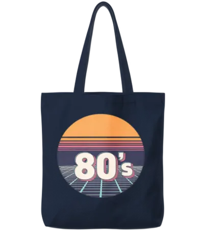 Retro 80s Tote Bags - Navy