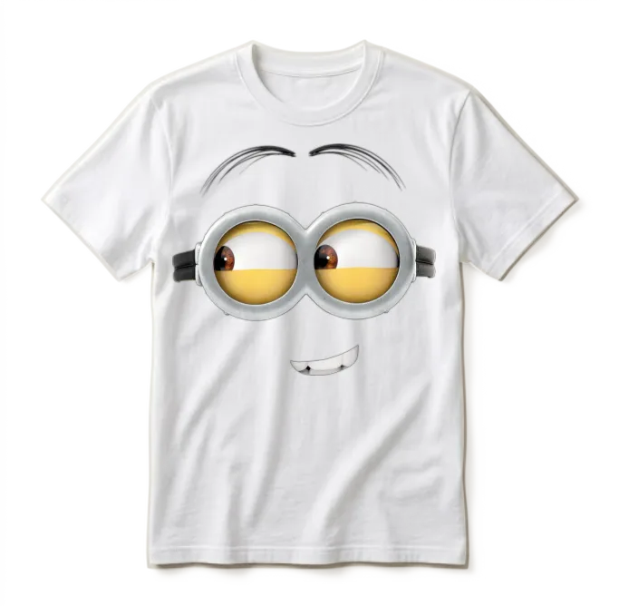 Minions Dave Face Costume โ Halloween Gift Unisex T-Shirt - White