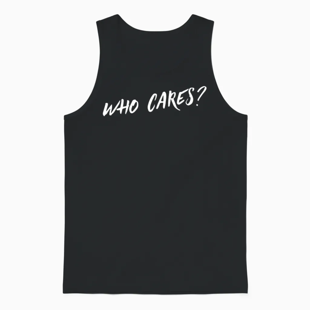 Who Cares Cars & Muscle Unisex Tank Top in Black