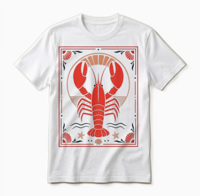Homard Crustacé Océan Nautique Côtier Vie Marine Unisex T-Shirt in White