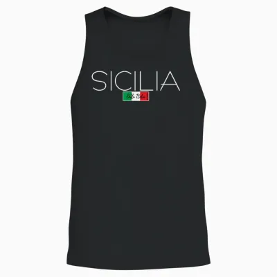Sicilia Italia Sicilia Italia Italy Holiday Island Party T-Shirt, Black, S Unisex Tank Top - Black
