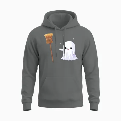 Funny Ghost Unisex Hoodie - Graphite Heather