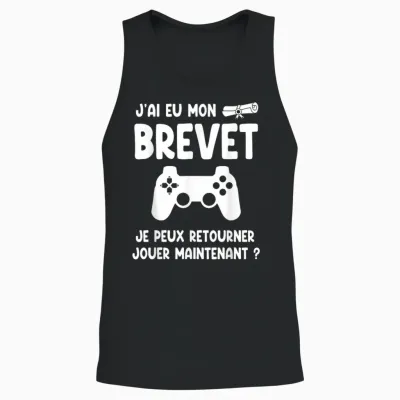 Réussite Diplôme Brevet Collège Gamer Jeux Vidéos Gaming Unisex Tank Top - Black