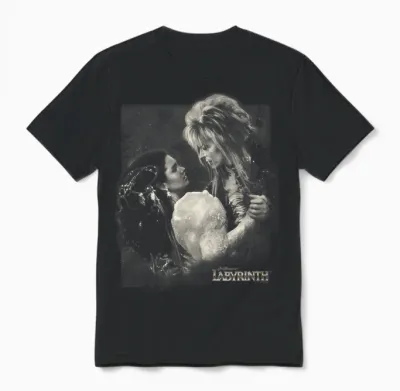Labyrinth Official Licensed T-Shirt - Adult, Unisex-Adults, Unisex-Kids, Female - Black - Short Sleeve - Crew Neck - Slim Fit - Modern - Dance - Fantasy - Small Unisex T-Shirt - Black