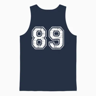 89 Matching Universitaire Grunge De Sports D'équipe Numéro Quatre-Vingt-Neuf Unisex Tank Top - Navy