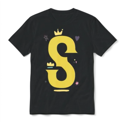 S This Is Letter S Capital First Letter in Your Unisex T-Shirt - Black