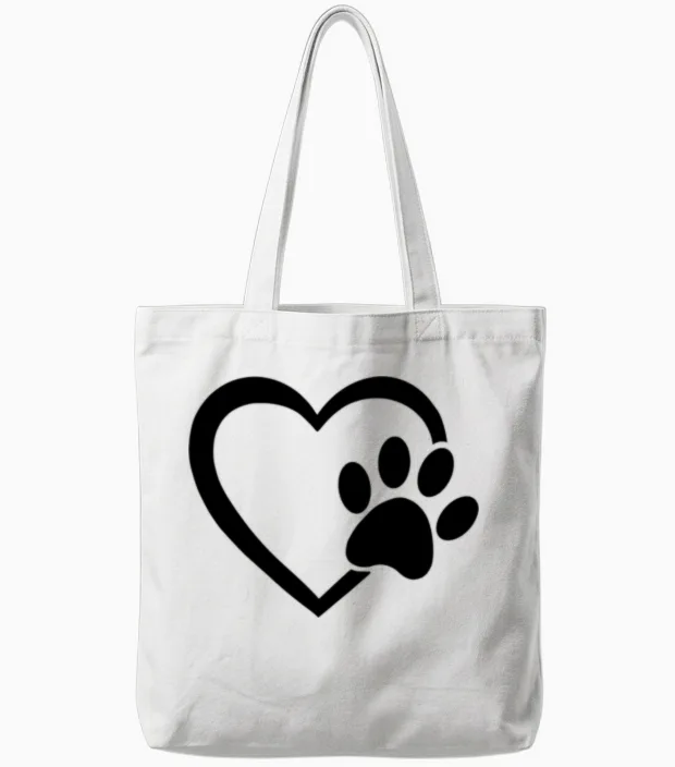 Dog Dog, Dog Love, Dog Lover Tote Bags in White